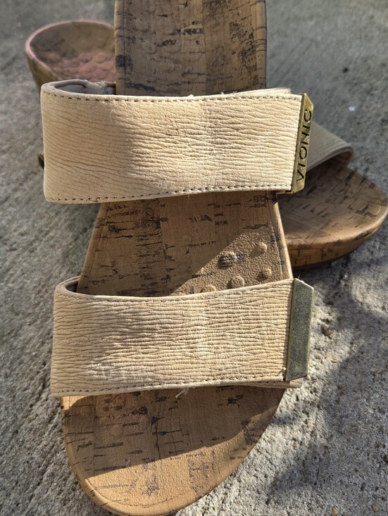 Vionic Shoes - Vionic Pepper Ruche Cork Wedge Sandals Beige Blush Size 7 Worn Once